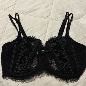 Victoria’s Secret dream angels wicked corset bra black lace 36DDD
